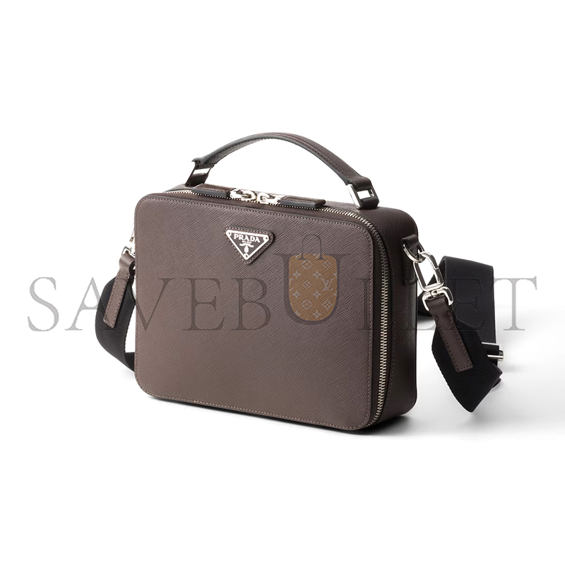 Pra*a brique saffiano leather bag 2vh069 (22*16*6cm)
